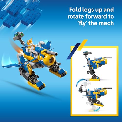 LEGO Sonic The Hedgehog Cyclone vs. Metal Sonic - Building Toy for Kids, Boys and Girls, Ages 8+ - Mech Suit with Metal Sonic and Tails Minifigures for Pretend Play - Gift Idea for Birthdays - 77002