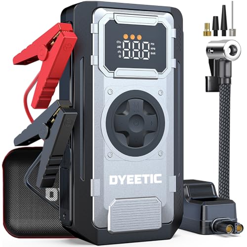 6000A Jump Starter with Air Compressor,12V Car Battery Booster Pack
