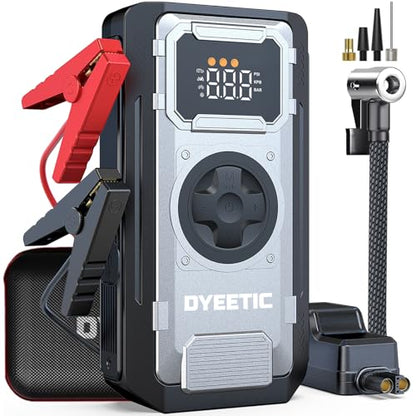 6000A Jump Starter with Air Compressor,12V Car Battery Booster Pack