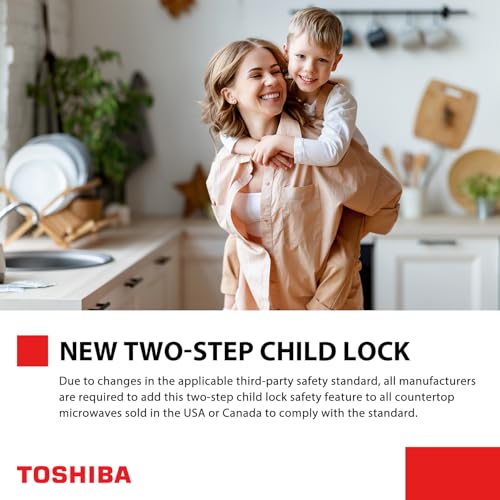 TOSHIBA Microwave Oven, 0.9 Cu. Ft., 900W, Black Stainless Steel