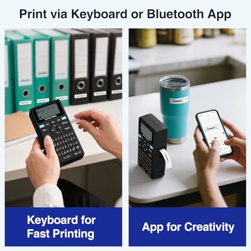 SUPVAN E11 Keyboard & Bluetooth Label Maker Machine + 1 Tape