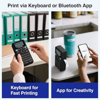 SUPVAN E11 Keyboard & Bluetooth Label Maker Machine + 1 Tape