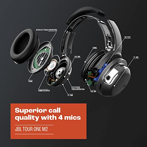 JBL Tour One M2 - Wireless Over-Ear Noise Cancelling Headphones with Up to 50 Hours of Playtime - Black