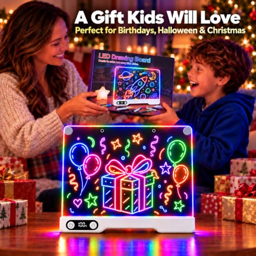 LED Drawing Board for Kids, Light Up Glow Art Kit