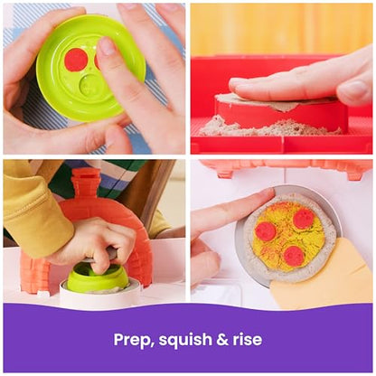 Kinetic Sand SquishPizza Playset, Moldable Play Sand Sensory Toys, Ages 5+