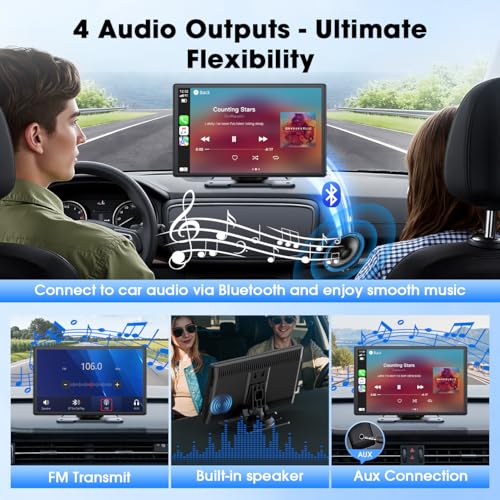 Topexplore 9" Wireless CarPlay Screen,Smart Upgrade for Older Cars
