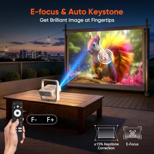 【Upgraded Google TV 14.0】 Smart Projector 4K, Native 1080P Mini Projectors with WiFi6 & Bluetooth, 500ANSI Portable Projecteur with Auto Focus & Keystone, Home Projecteur for Indoor & Outdoor