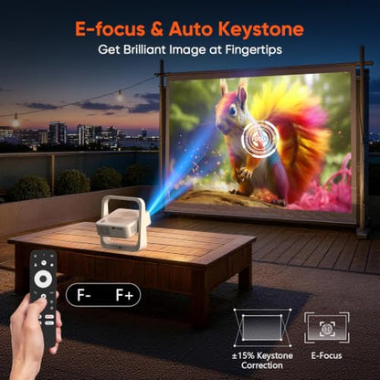 【Upgraded Google TV 14.0】 Smart Projector 4K, Native 1080P Mini Projectors with WiFi6 & Bluetooth, 500ANSI Portable Projecteur with Auto Focus & Keystone, Home Projecteur for Indoor & Outdoor
