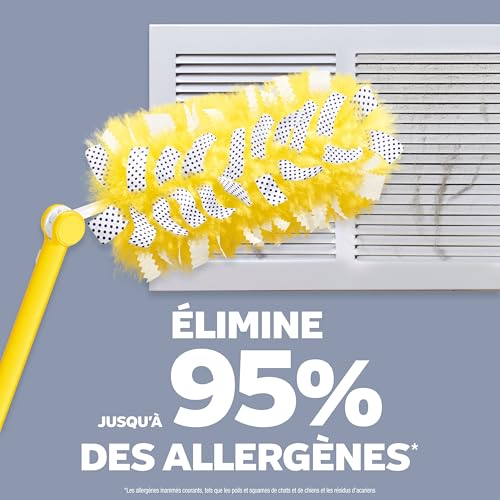 Swiffer Duster Kit with 3ft Extendable Handle, Heavy Duty Dusting Starter Kit with 4 Refills, for Ceiling Fans, Vents and Hard to Reach Places