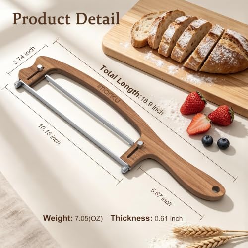 imarku Adjustable Bread Slicer for Homemade Bread, Sourdough Bread Knife