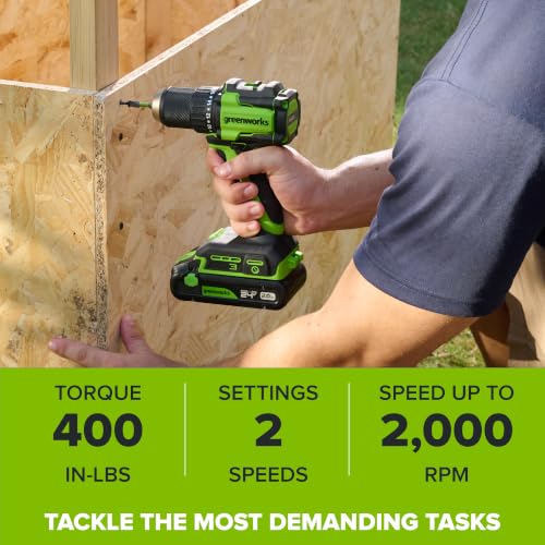Greenworks 24V Cordless Brushless Combo 400 in-lbs Drill/Driver +1950 in-lbs Impact Driver +6.5" Circular Saw +200LM Flashlight, 2.0Ah + 4.0Ah Batteries (24,000mAh Power Bank) and 65W USB-C Charger