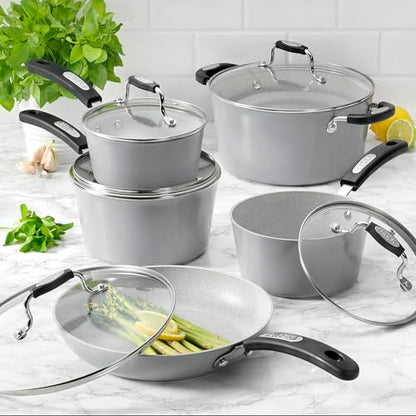 Starfrit The Rock Terra 10-Piece Ceramic Cookware Set, PFAS-Free