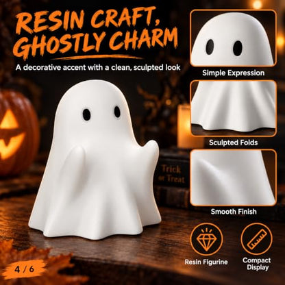 Cute Halloween Ghost Statue Funny Figurine Decorations- Spooky Resin Statue