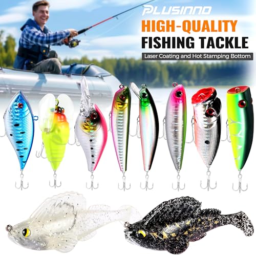 PLUSINNO 24 Days Fishing Advent Calendar 2026, Fishing Lures Gift for Men