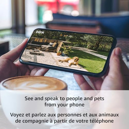Blink Outdoor 4 and Battery Doorbell 2K+ (newest model) — Two-year battery 1080p cameras and 2K battery doorbell. Sync Module Core included — 5 Cameras + Doorbell (Black)