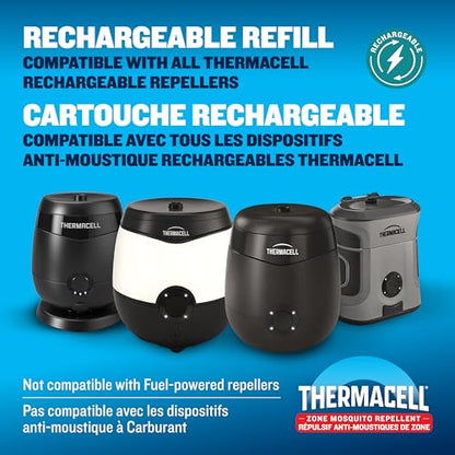 Thermacell E-ZoneGuard Mosquito Repellent Refill, 36-Hr, Rechargeable | 20FT (6M) Zone; 36-Hr Refill Cartidges; Rechargeable; Patio Shield; Outdoor Bug Spray Alternative; Scent Free; DEET-Free