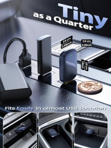 2026 Mini Wireless CarPlay & Android Auto Dongle for Car Stereo Receivers | Wired to Wireless Car Play with Gold-Plated USB A/C, Fast Stable Auto Reconnect, Plug and Play, Compatible with iPhone