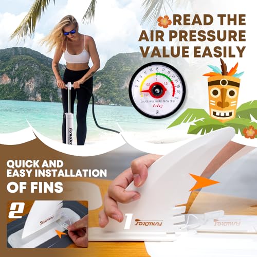 FunWater Inflatable Stand Up Paddle Board with Beginners SUP Accessories | 11'6 SUP,Anti-Slip EVA Deck,Versatile Yoga/Family Inflatable Paddle Boards for Adults & Youth of All Skill Levels