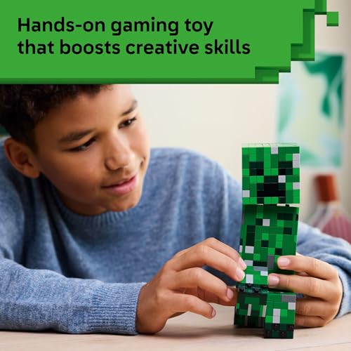 LEGO Minecraft The Creeper Kids Building Toy - Minecraft Toy for Boys & Girls, Ages 10+ - Room Decor for Gamers -W/ 1st Version Minifigure - Gift for Birthdays - 21276