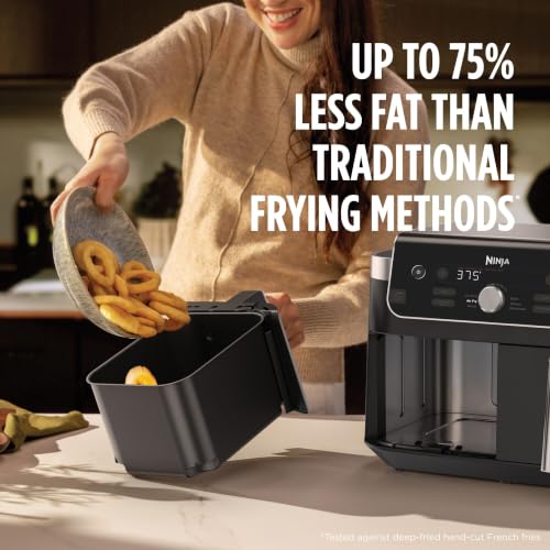 Ninja DualZone Air Fryer, 10 Qt/9.5L Smart, 6-in-1, Grey, DZ950C