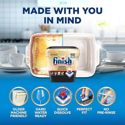 Finish Quantum Ultimate Infinity Shine Dishwasher Detergent Pods, 62 Tabs