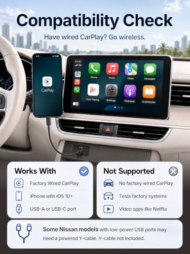 Wireless CarPlay & Android Auto Dongle for Digital Media Receivers