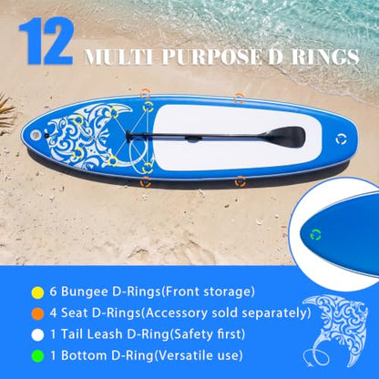 FEATH-R-LITE Inflatable Stand Up Paddle Board with Beginner SUP Accessories