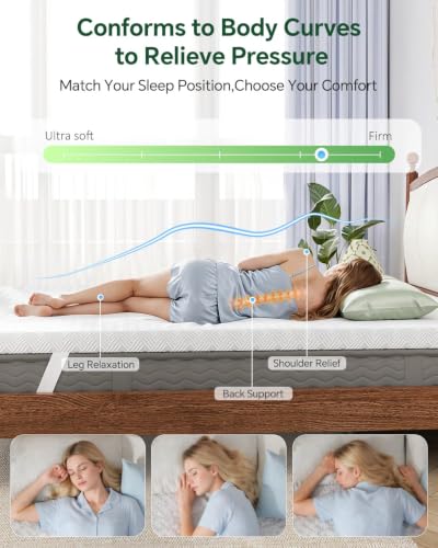 Queen Size Memory Foam Mattress Topper for Pressure Relief
