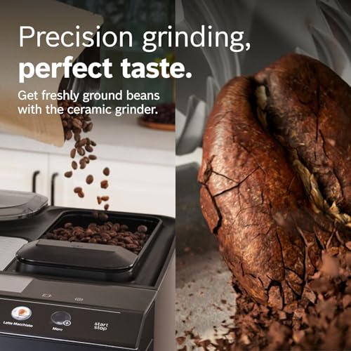 Bosch 500 Series Fully Automatic Coffee, Espresso Machine - Black | Double Cup, Large Bean Capacity, 9 Coffee and Milk-Based Drinks - Barista Quality, Programmable Super Coffee Maker