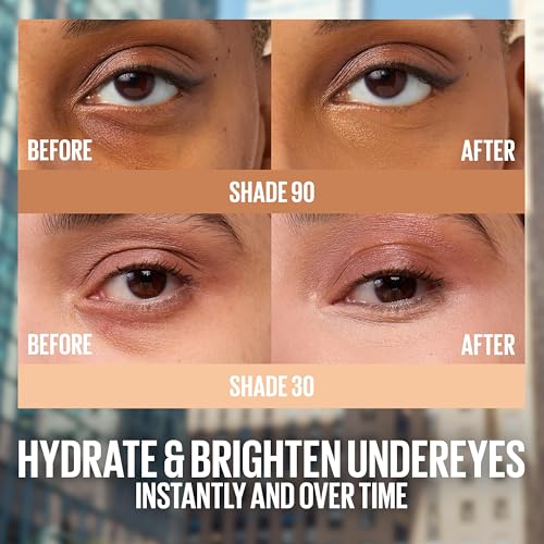 Maybelline Lifter Serum Concealer, Radiant Concealer with Full Coverage, Includes 2% Peptides + Caffeine to Hydrates & Brightens Under Eyes, 105, 1 Count
