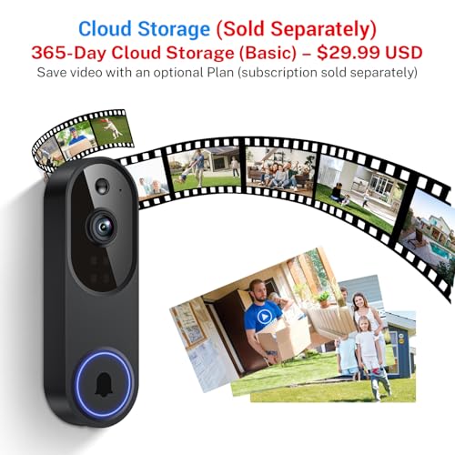 Nexosoar 1080p Wireless Doorbell Camera with Real-Time Alerts