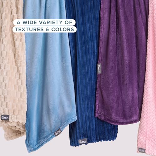 Bare Home Fleece Blanket Luxury Microplush (Throw, Dark Blue)