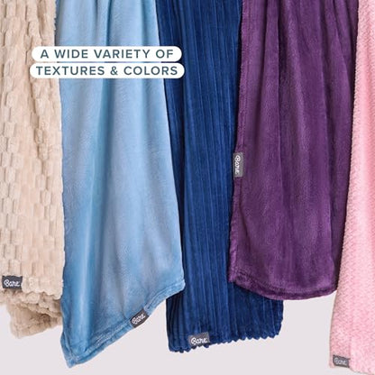 Bare Home Fleece Blanket Luxury Microplush (Throw, Dark Blue)