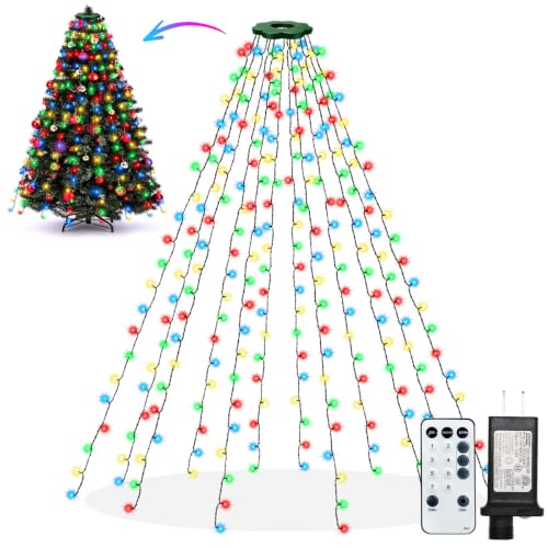 Christmas Tree Lights, Tree Topper Lights, Xmas Tree Lights, 6.6FT 240 LED