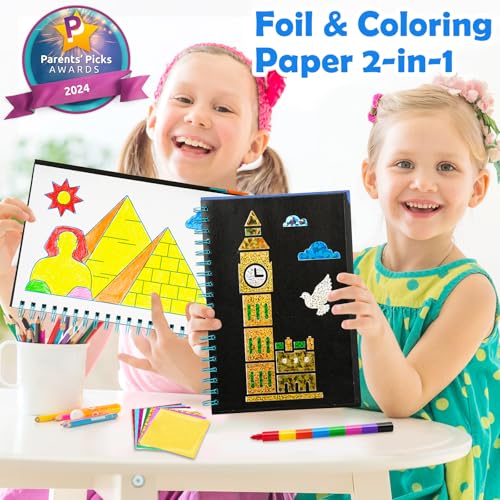 FUNNYB&G Foil Art Kit, Kids Crafts, Gifts for Girls Ages 4-8