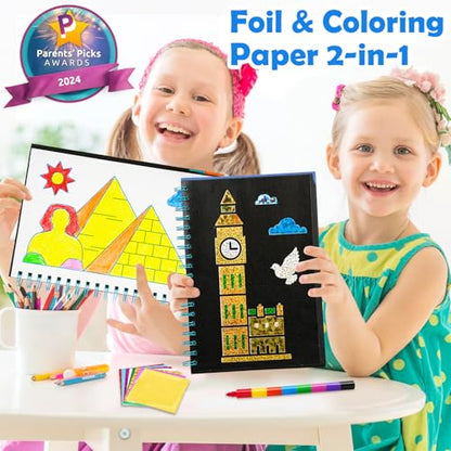 FUNNYB&G Foil Art Kit, Kids Crafts, Gifts for Girls Ages 4-8