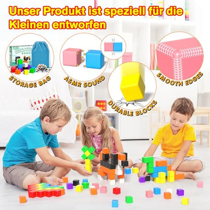 Magnetic Blocks, Magnetic Building Blocks, Magnet Tiles Toddler Toys STEM Sensory Montessori Toys for 3+ Year Old Boys & Girls, Kids Toys Gift Ideal for Toddler with Autism