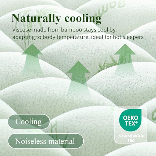 KRIMANO King Mattress Topper, Viscose from Bamboo Thick Pillow Top Pad