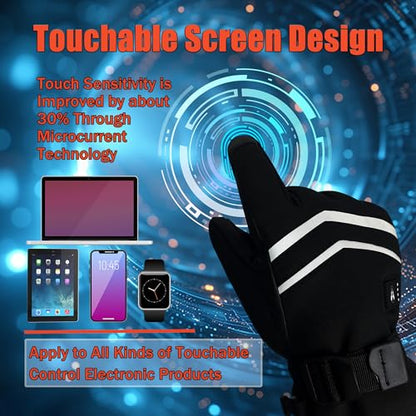 Heated Gloves for Men Women:7.4V-6000mAh Rechargeable Battery Gloves | Rechargeable heated gloves with triple waterproof protection, intelligent heat lock, and internal heat circulation
