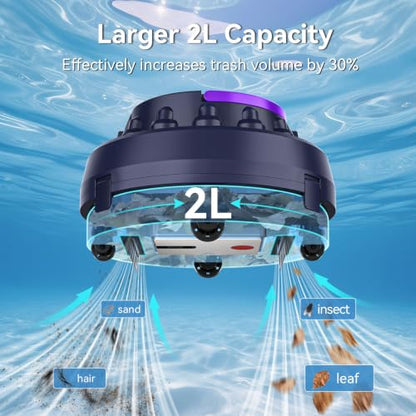 X1A Cordless Robotic Pool Vacuum for Above Ground Flat Pool up to 960 Sq.ft | Pool Cleaner Robot 100 Min Runtime, Self-Parking, with Dual high-Powerful Motors Provide Strong Suction