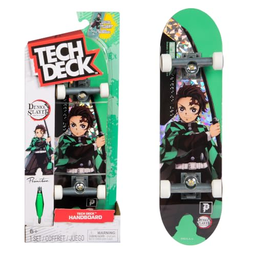 Tech Deck Primitive Demon Slayer Handboard, Mini Skateboard | 9x Larger than a Fingerboard, Hands Only, Authentic Graphics, Die-Cast Trucks, Skateboard Gifts for Kids & Collectors Ages 6+