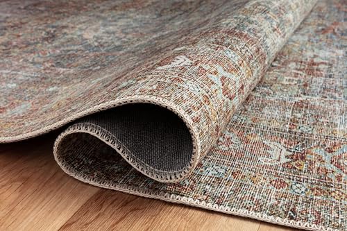 Loloi Chris Loves Julia Jules Collection JUL-05 Lagoon/Brick 18" x 18" Sample Rug