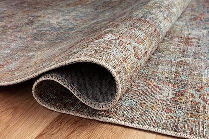 Loloi Chris Loves Julia Jules Collection JUL-05 Lagoon/Brick 18" x 18" Sample Rug