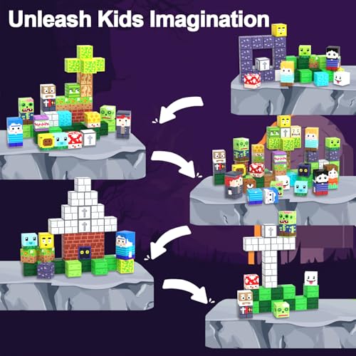 SSAWER Magnetic Blocks, 150PCS Toys Building Blocks Cubes Gifts for Girls
