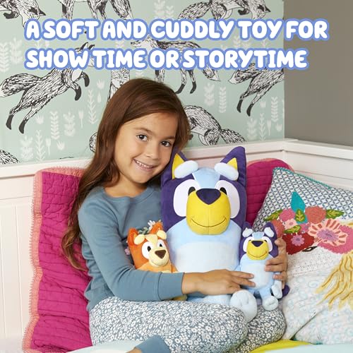 Bluey 18" Stuffed Animal - Playtime & Naptime Companion | Jumbo Size, Soft Deluxe Materials - Huggable Cuddles Best Friend 13010