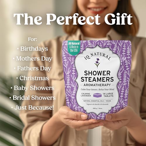 Lavender Shower Steamers Aromatherapy for Women, Lavender Shower Bombs Aromatherapy for Women, Shower Tablets, Shower Scent Steamers, Organic Shower Steamer Gift Set