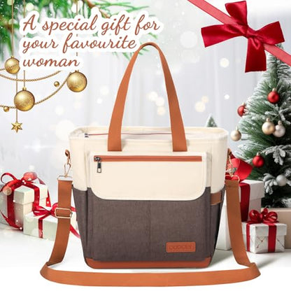 Codcey Large Reusable Insulated Lunch Bag Lunch Box Women(Brown)