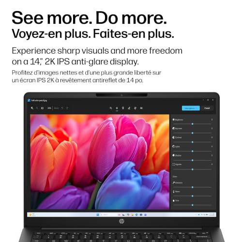 HP OmniBook 3 14 inch Laptop PC, 2K Display, AMD Ryzen 3 30, 8 GB RAM, 512 GB SSD, AMD Radeon 610M Graphics, Windows 11 Home, Jet Black, 14-hy0006ca
