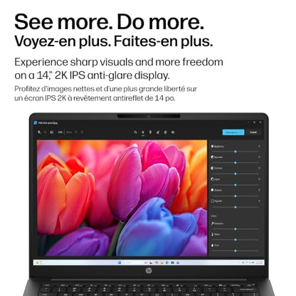 HP OmniBook 3 14 inch Laptop PC, 2K Display, AMD Ryzen 3 30, 8 GB RAM, 512 GB SSD, AMD Radeon 610M Graphics, Windows 11 Home, Jet Black, 14-hy0006ca