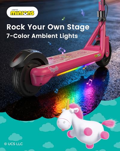 Gyroor Minions H30 Max Kids Electric Scooter 150W Deep Pink